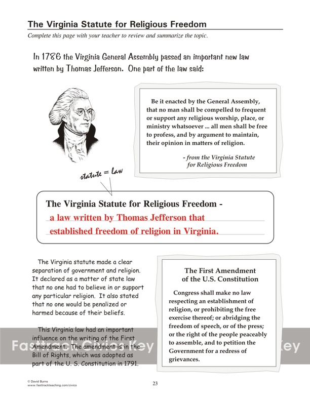 The Virginia Statute for Religious Freedom