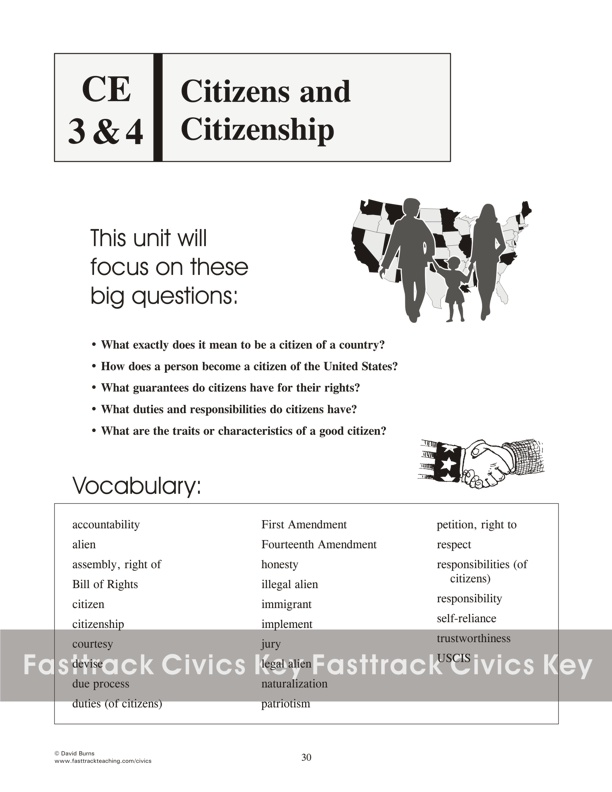 Title page for Units 3 & 4: Citizens and Citizenship