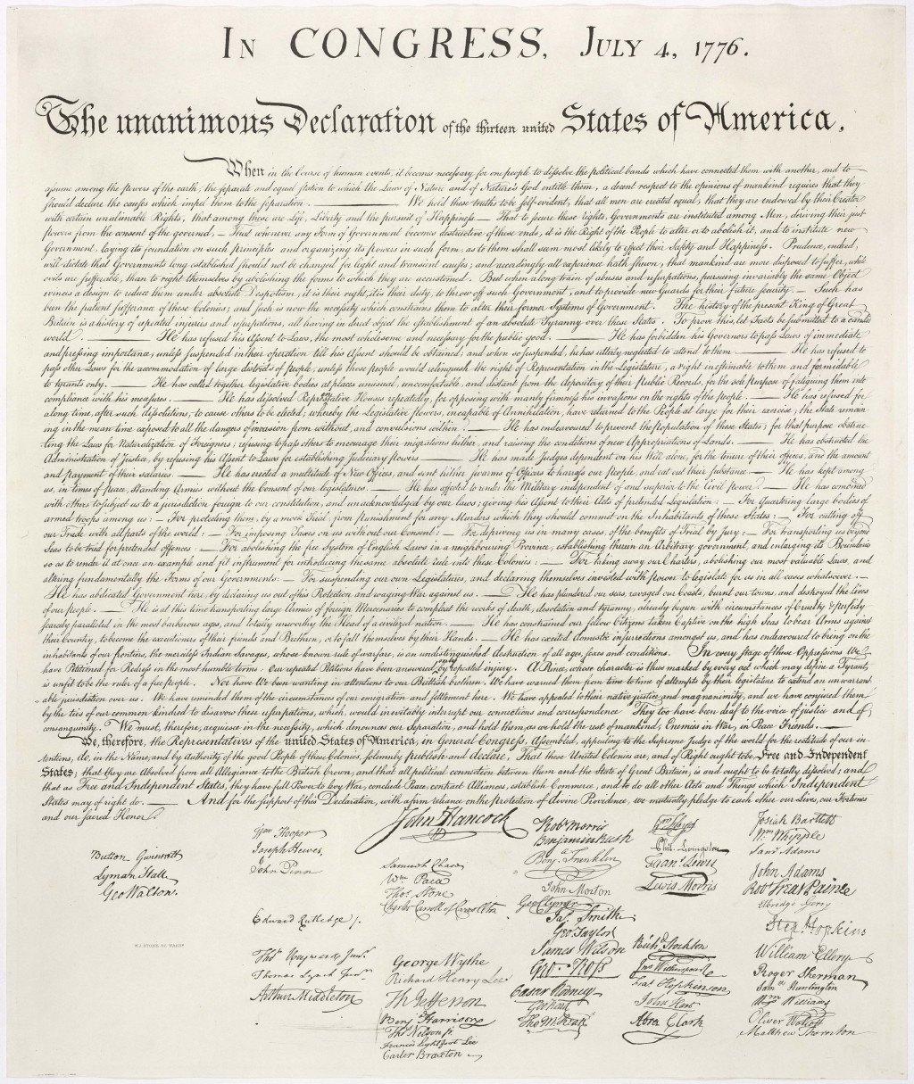 Declaration of Independence - 1823 engraving