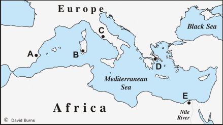 Map of Mediterranean area
