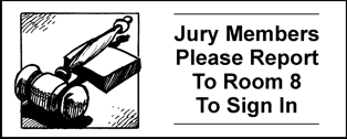 Jury sign from court