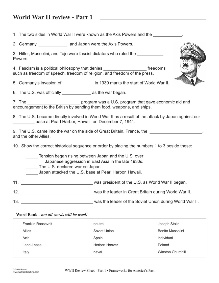 Review sheet World War II part 1