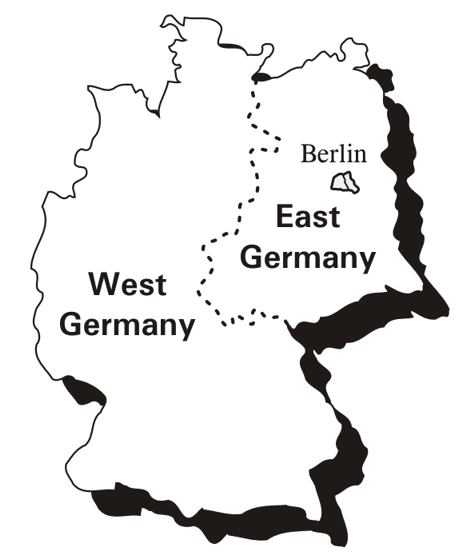 Map: Division of Germany into East and West Germany