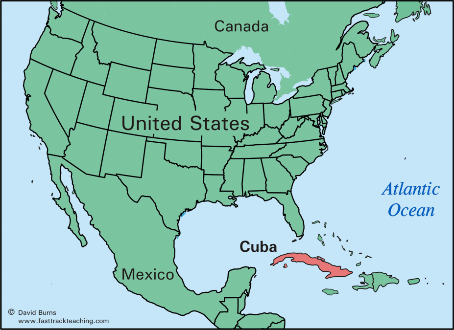 Map - Cuba and the U.S.