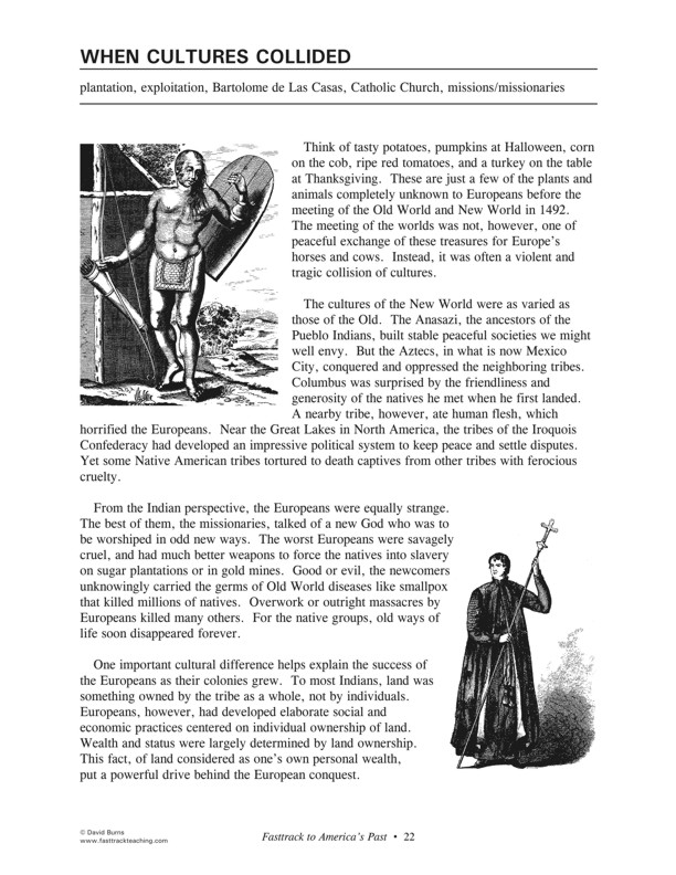 Fasttrack to America's Past - Section 1 - Discovery and Exploration - When Cultures Collided - page 22