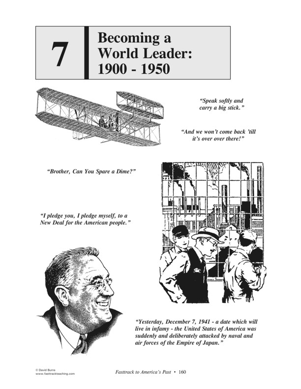 Fasttrack to America's Past - Section 7: Becoming a World Leader  1900 - 1950  Title page